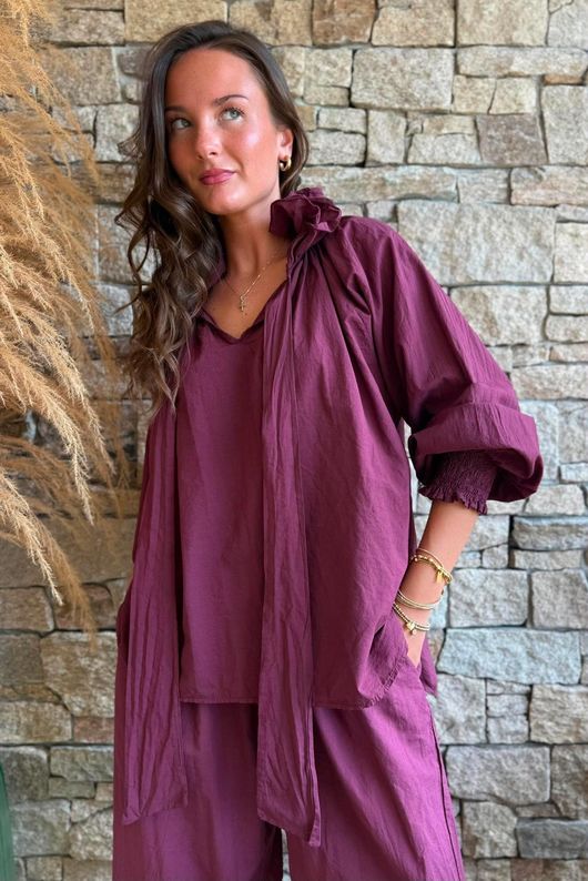 Larc Poet Blouse Aubergine